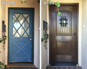 Front entry door replacement for residential homes by Major Homes Corp serving Queens and Nassau counties.