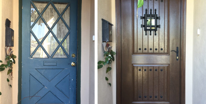Front entry door replacement for residential homes by Major Homes Corp serving Queens and Nassau counties.